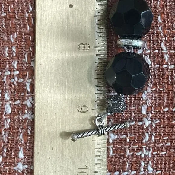 Silver-tone & Black Flowers Statement Bracelet - Picture 10 of 10